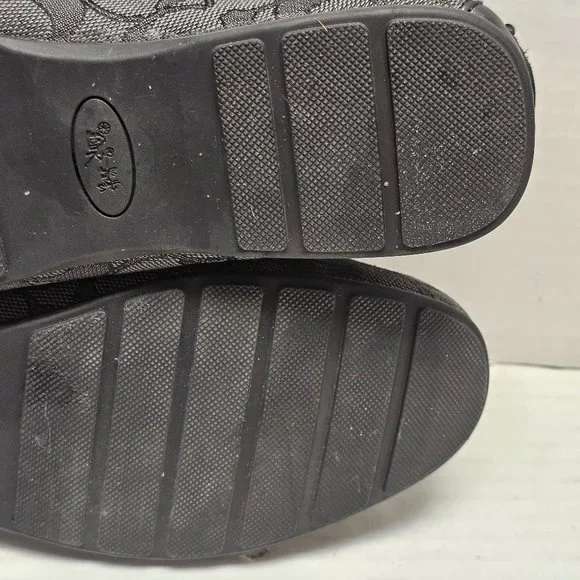 Coach Olive Black Gray Signature Logo Print Canvas Leather Loafer Shoes 10 40 - Picture 15 of 15